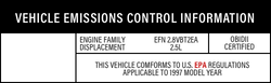 Vehicle emissions control information