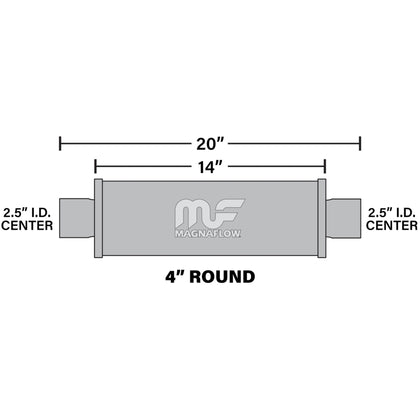 MagnaFlow 4in. Round Straight-Through Performance Exhaust Muffler 10416