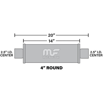 MagnaFlow 4in. Round Straight-Through Performance Exhaust Muffler 10416