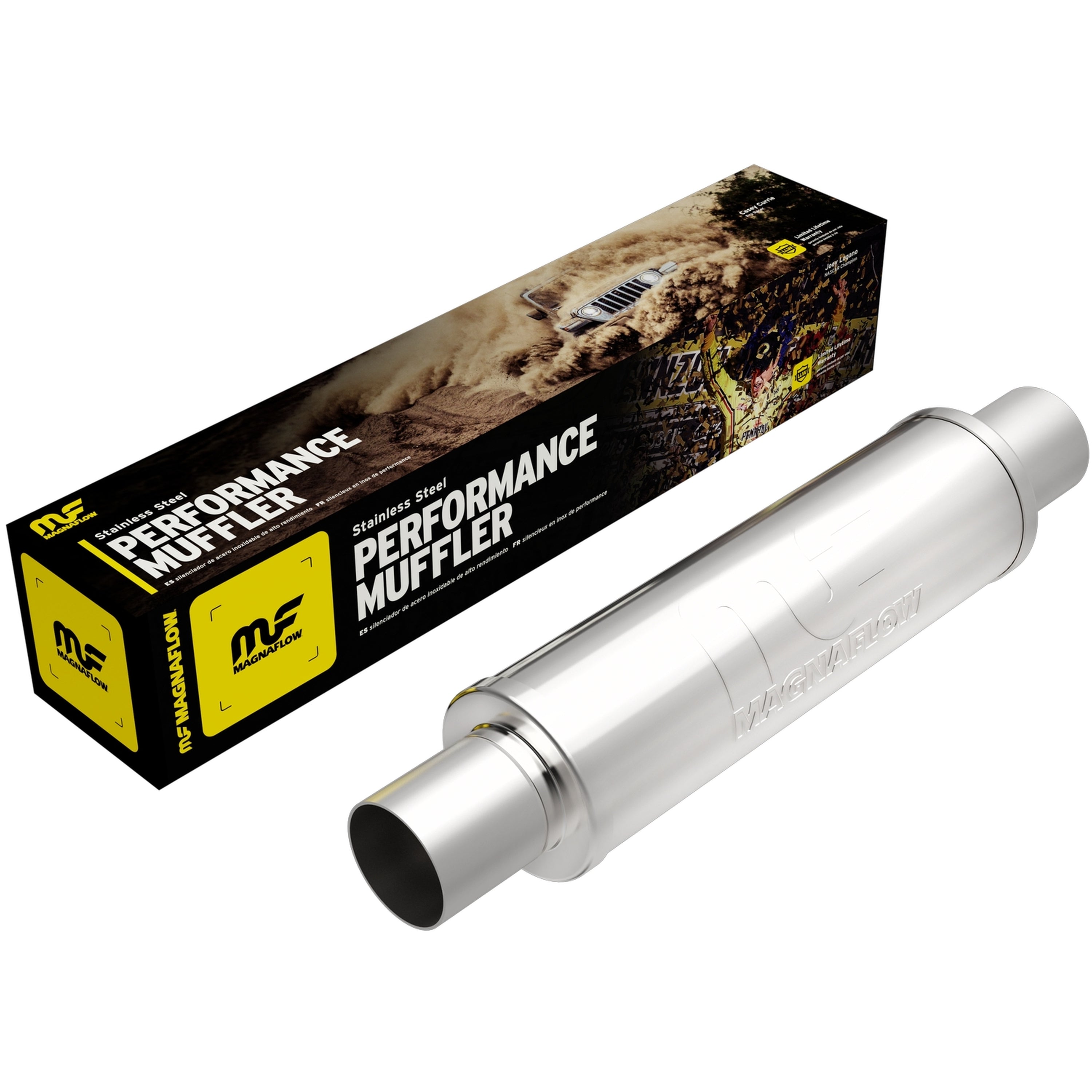 MagnaFlow 4 in. x 14 in. Round Straight-Through Performance Exhaust Mu