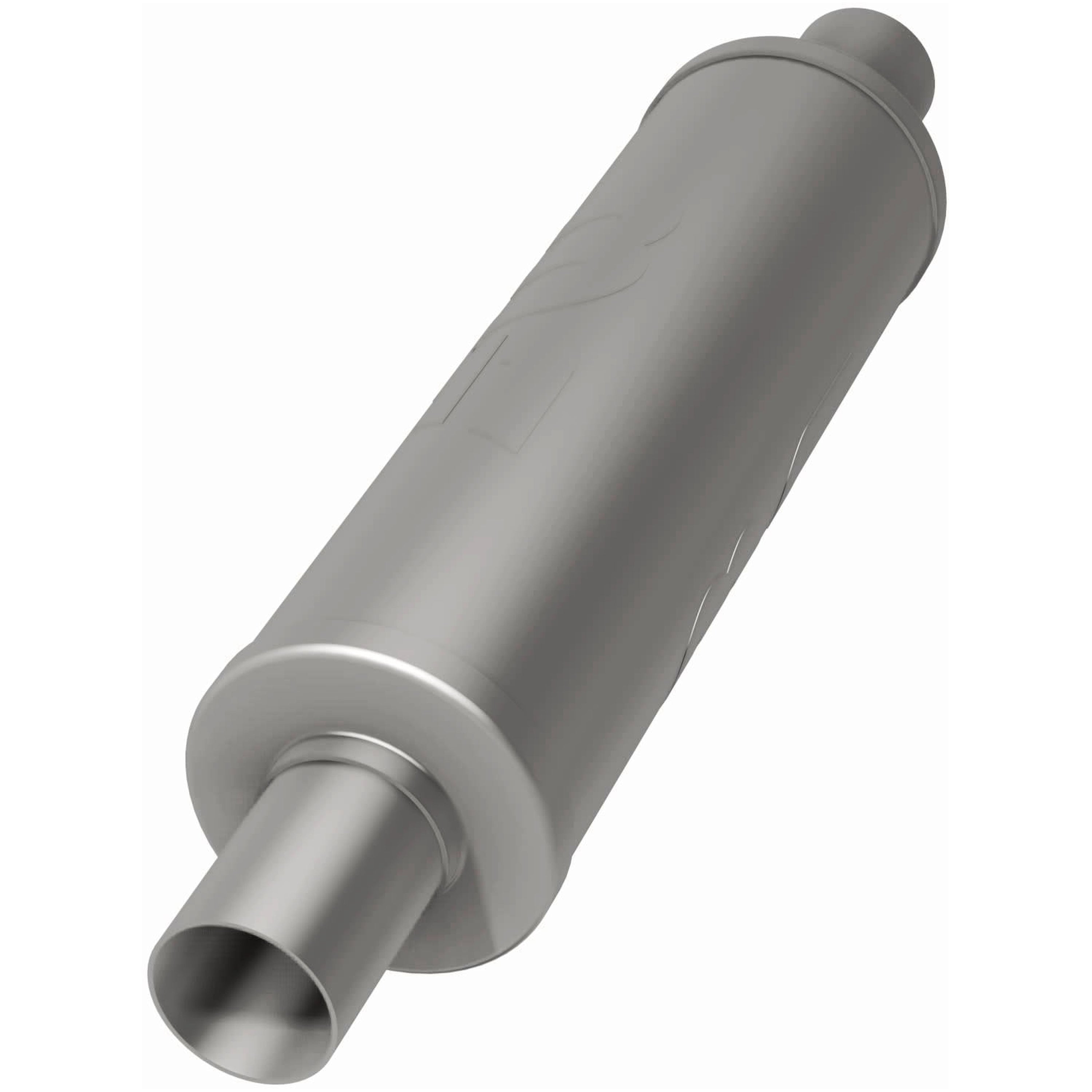 MAGNAFLOW 中間サイレンサー MagnaFlow 4 in. x 14 in. Round Straight-Through Performance Exhaust Mu