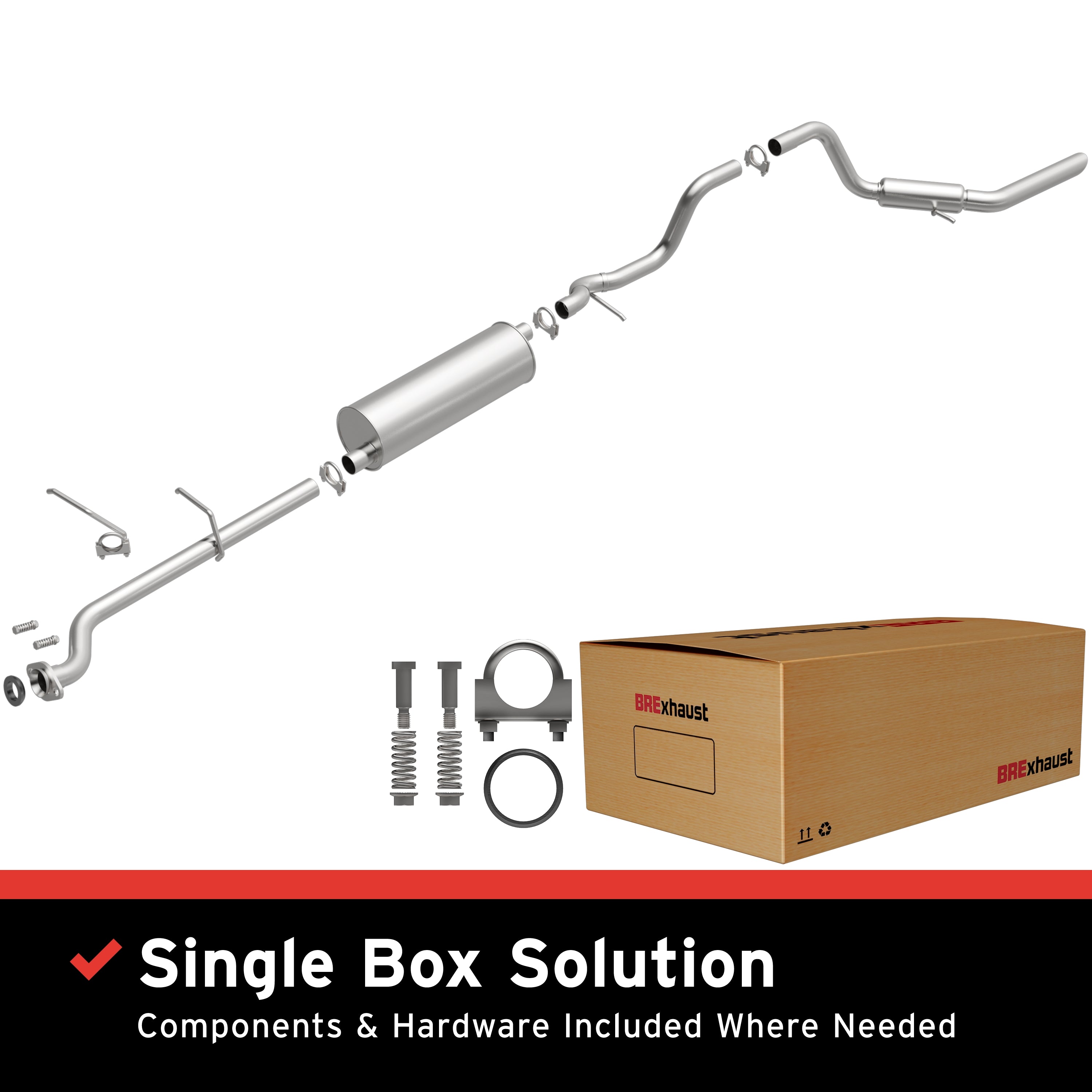 【EXHAUST】【3枚セット×8】C-100 ビガートランクス/5BT BRExhaust Direct-Fit Exhaust System Kit 106-0088 | MagnaFlow