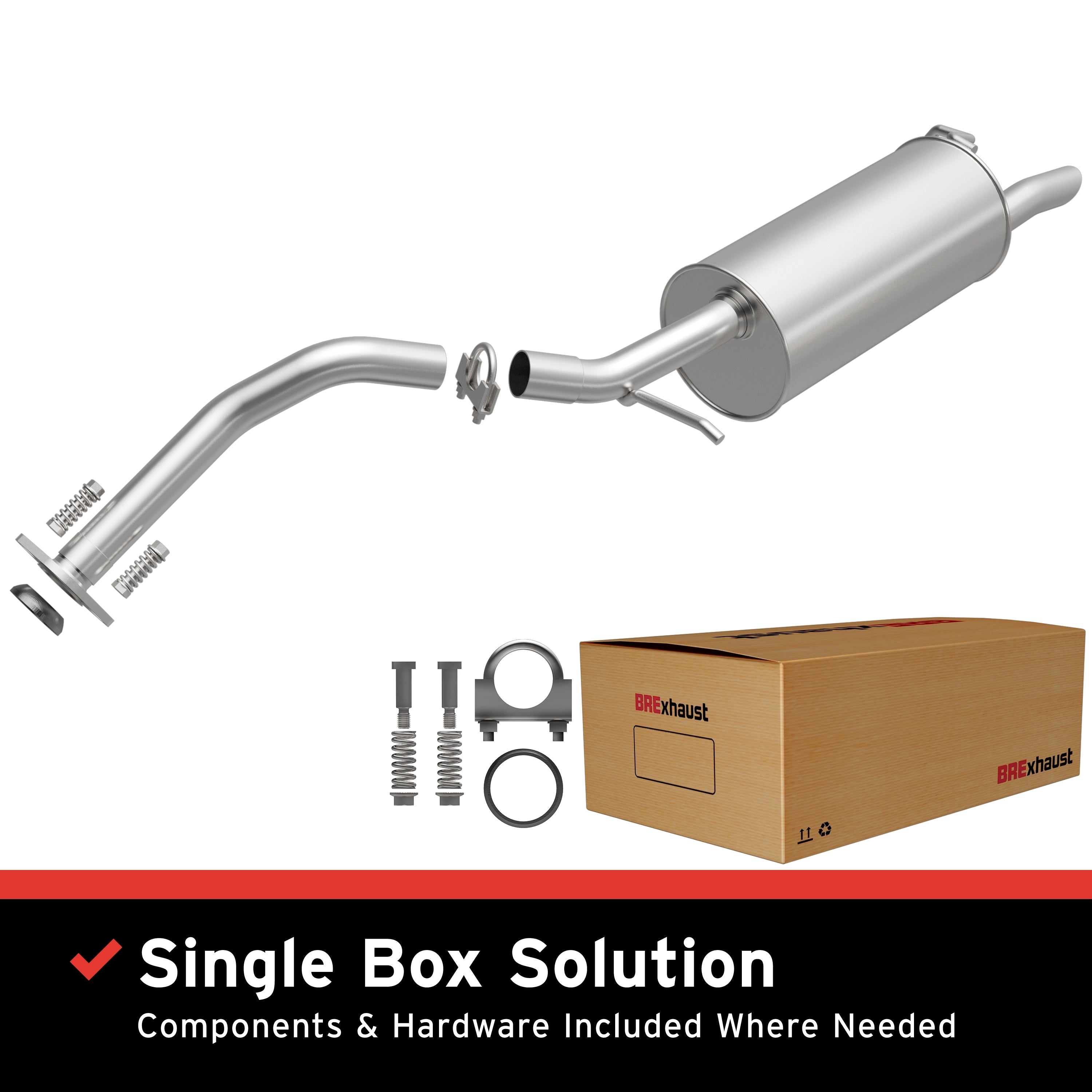 BRExhaust 2004-2009 Toyota Prius 1.5L Direct-Fit Exhaust System