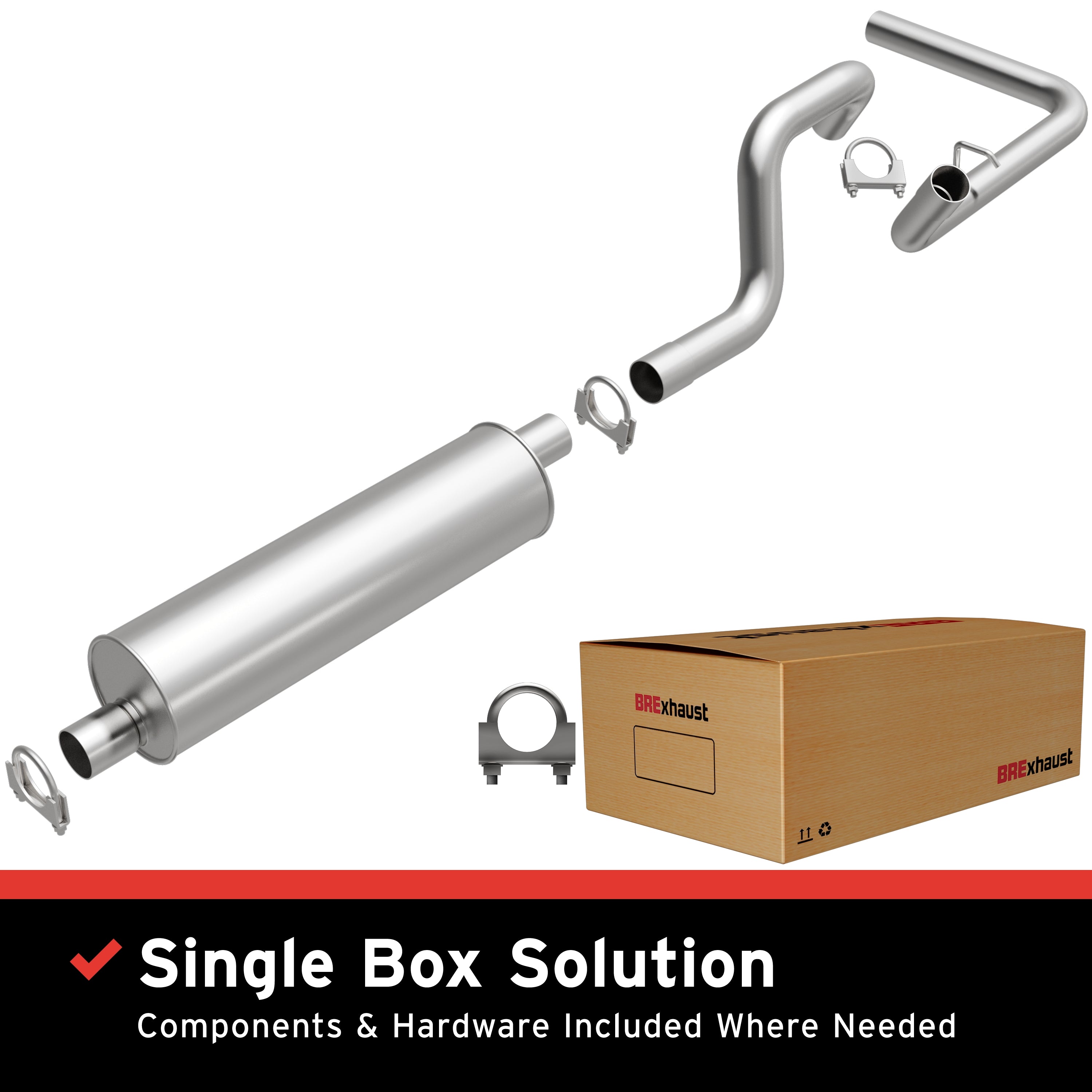 BRExhaust 1992-1996 Ford Bronco 5.8L Direct-Fit Exhaust System Kit