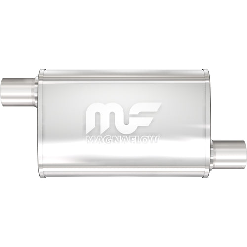 MagnaFlow 4 in. x 9 in. x 14 in. Oval Straight-Through Performance Exhaust Muffler Offset/Offset