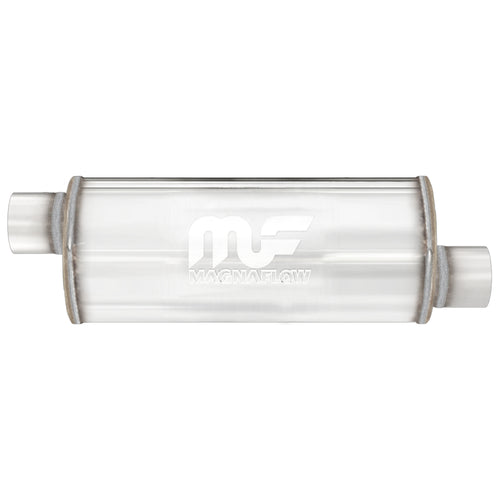 MagnaFlow 6 in. x 14 in. Round Straight-Through Performance Exhaust Muffler Offset/Offset