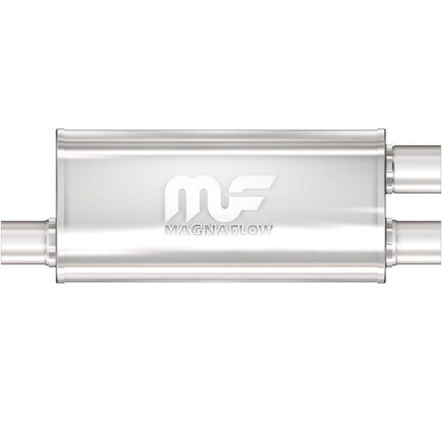MagnaFlow 5 in. x 8 in. x 18 in. Oval Straight-Through Performance Exhaust Muffler Offset/Dual