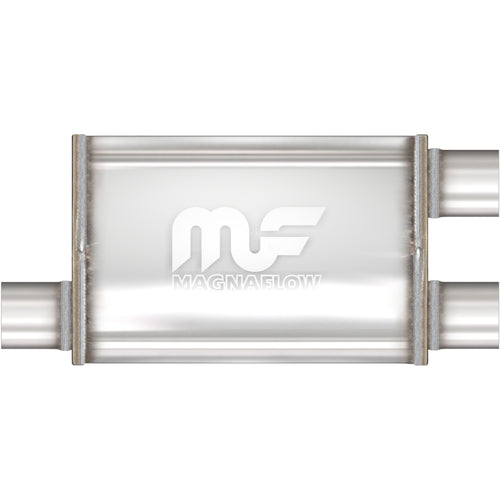 MagnaFlow 5 in. x 8 in. x 18 in. Oval Straight-Through Performance Exhaust Muffler Offset/Dual
