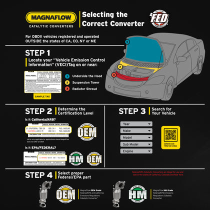 MagnaFlow 2006 Land Rover Range Rover 4.4L | 2006 Land Rover Range Rover 4.2L OEM Grade Federal / EPA Compliant Direct-Fit Catalytic Converter 49714