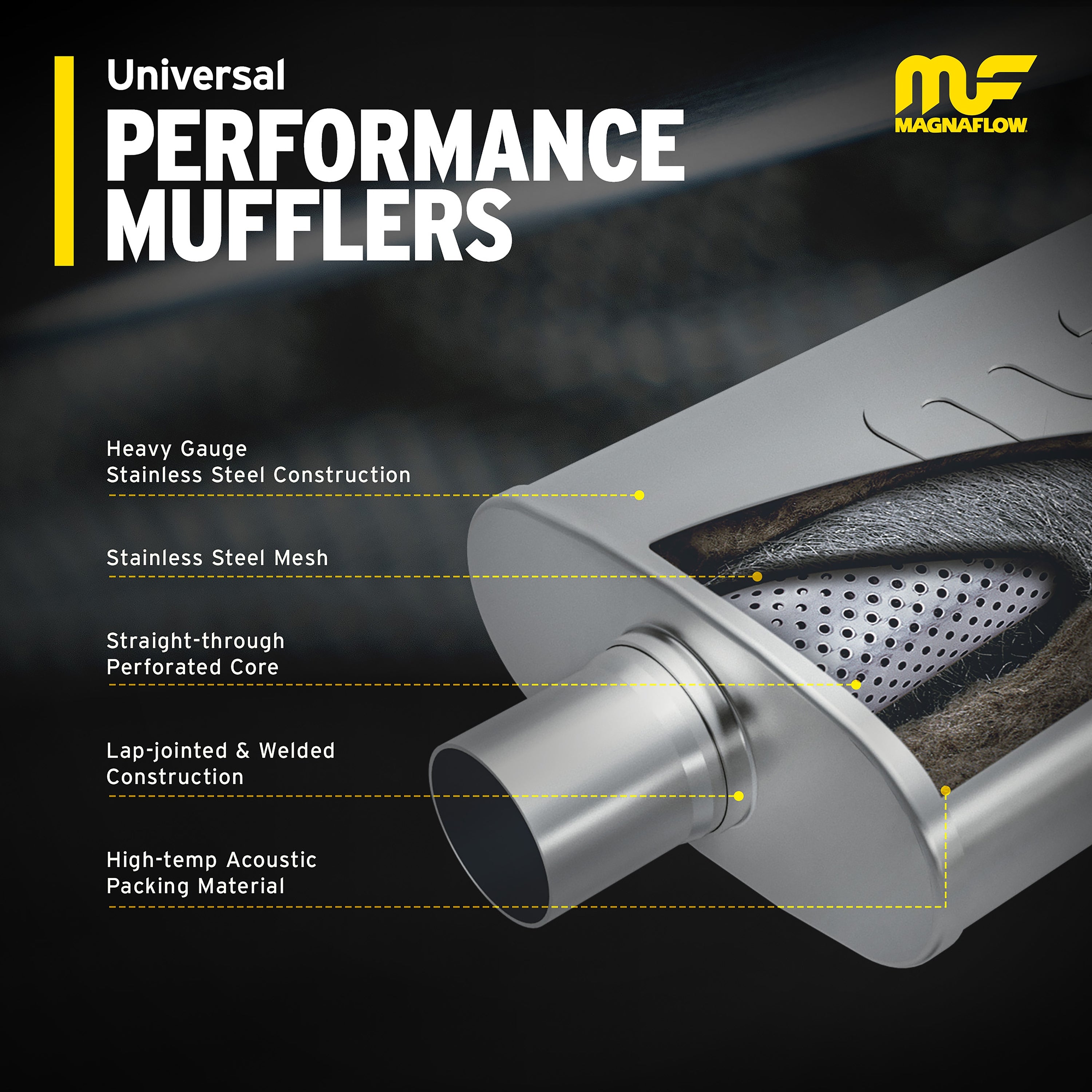 MagnaFlow 4 X 9in. Oval Straight-Through Performance Exhaust Muffler 1